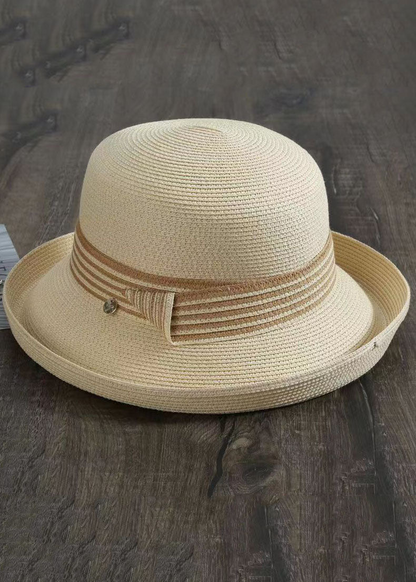 Elegant Pattern Patchwork Straw Sun Hat