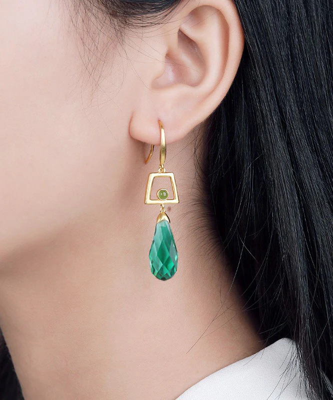 Women's Green Gold and Jade Earrings