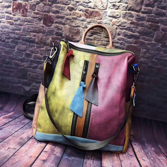 Clashing Fashion Retro Handbag Leather Women's Bags