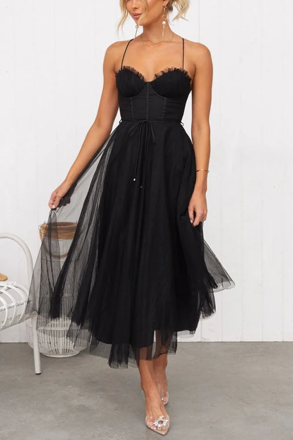 Chiffon Halter Party Extra Long Dress