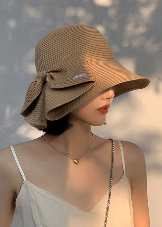 Stylish Bow Straw Bell Hat