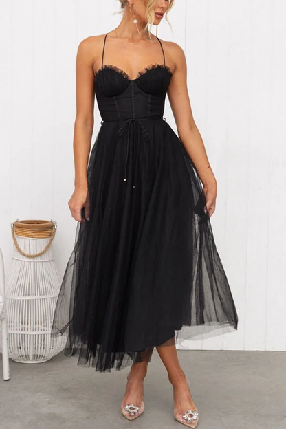 Chiffon Halter Party Extra Long Dress