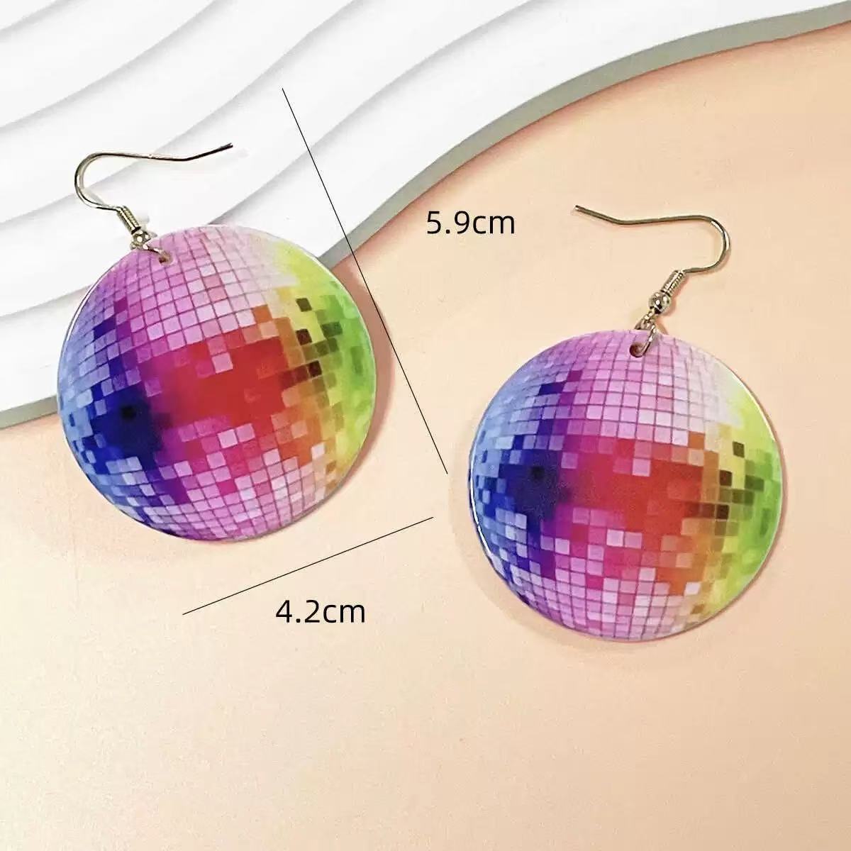 Women's Reversible Color Cyberpunk Techno Element Drop Earrings