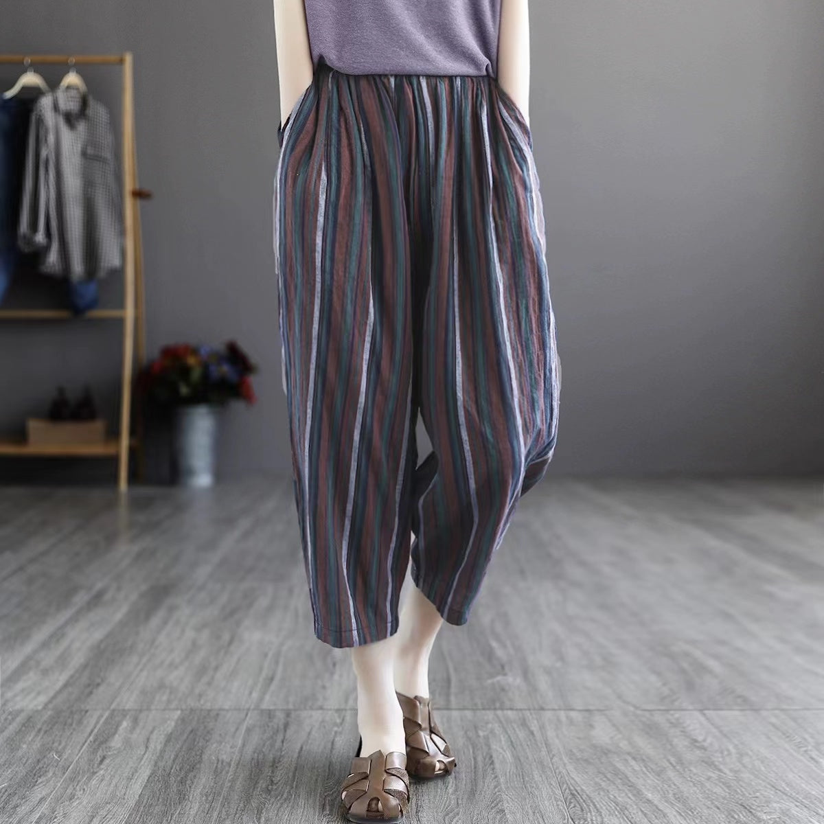 Clashing Stripes Resort Cotton Pants