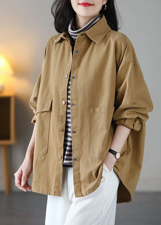 Elegant oversized pockets cotton coat