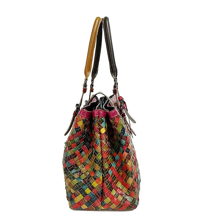 Women's Multicolor Leather Handbag