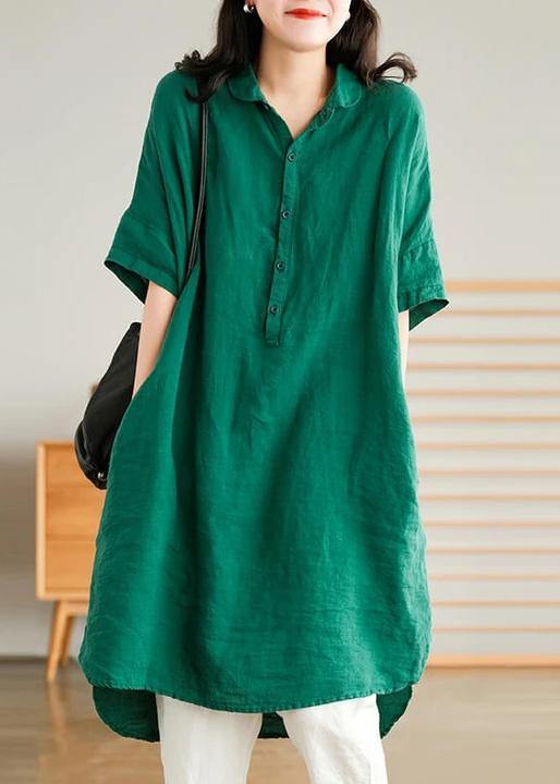 Women's Casual Linen Shirt Dress