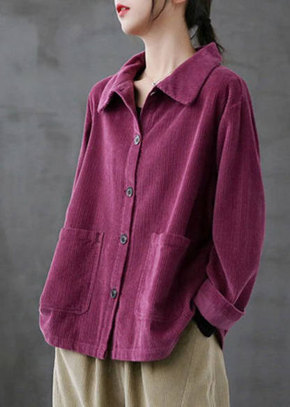 Loose Top Long Sleeve Corduroy Jacket