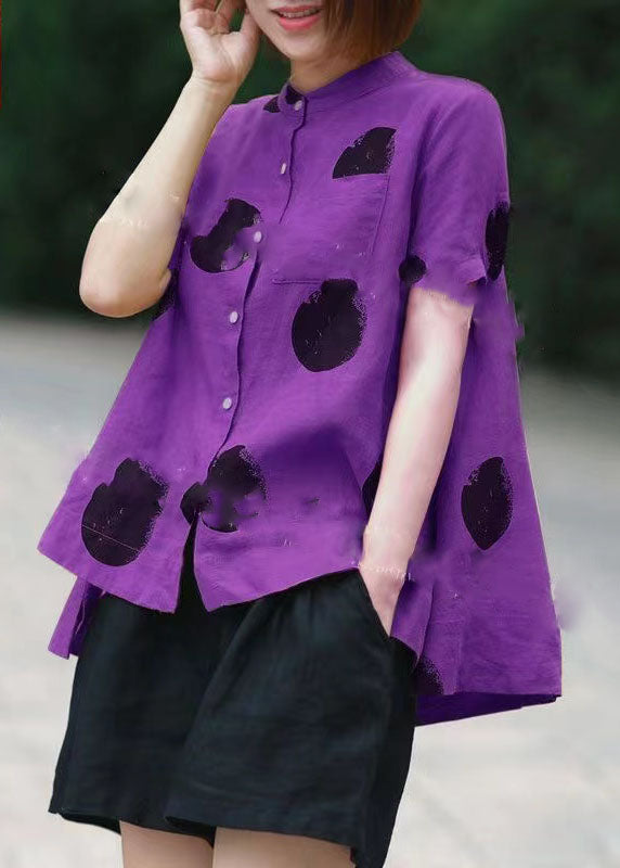 Polka Dot Colored Linen Shirt