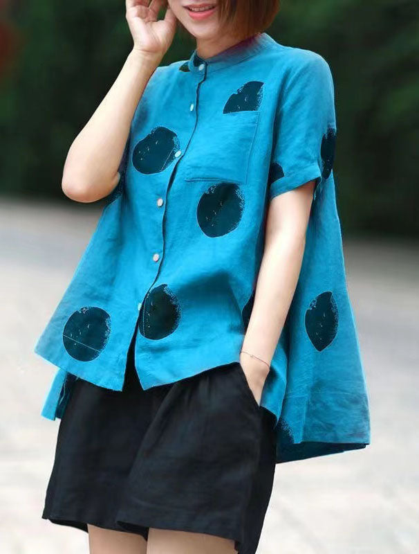 Polka Dot Colored Linen Shirt