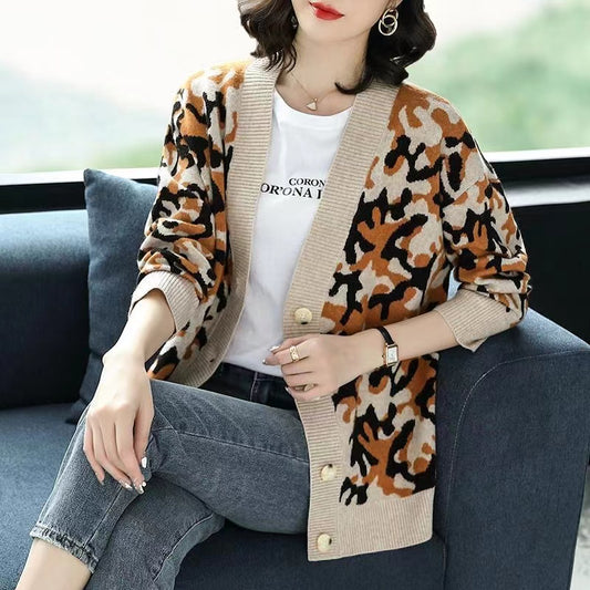 Clashing Wool Cardigan Jacket Sweater