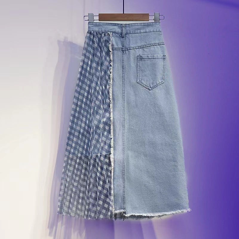 Vintage Denim Patchwork Mesh Spring