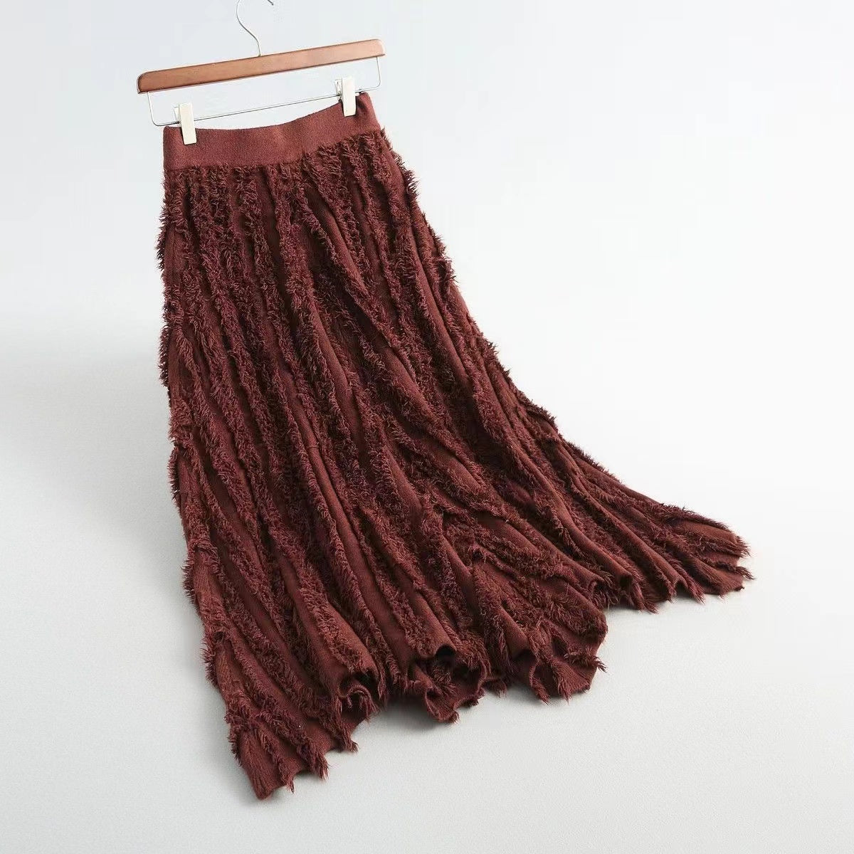 Italian bustier fringe stretch A-line skirt