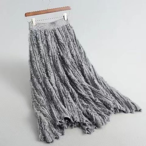 Italian bustier fringe stretch A-line skirt