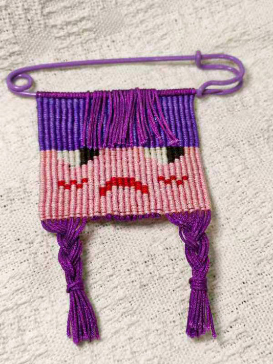 DIY Noble Purple Angry Emoji Mini Small Tapestry Pin