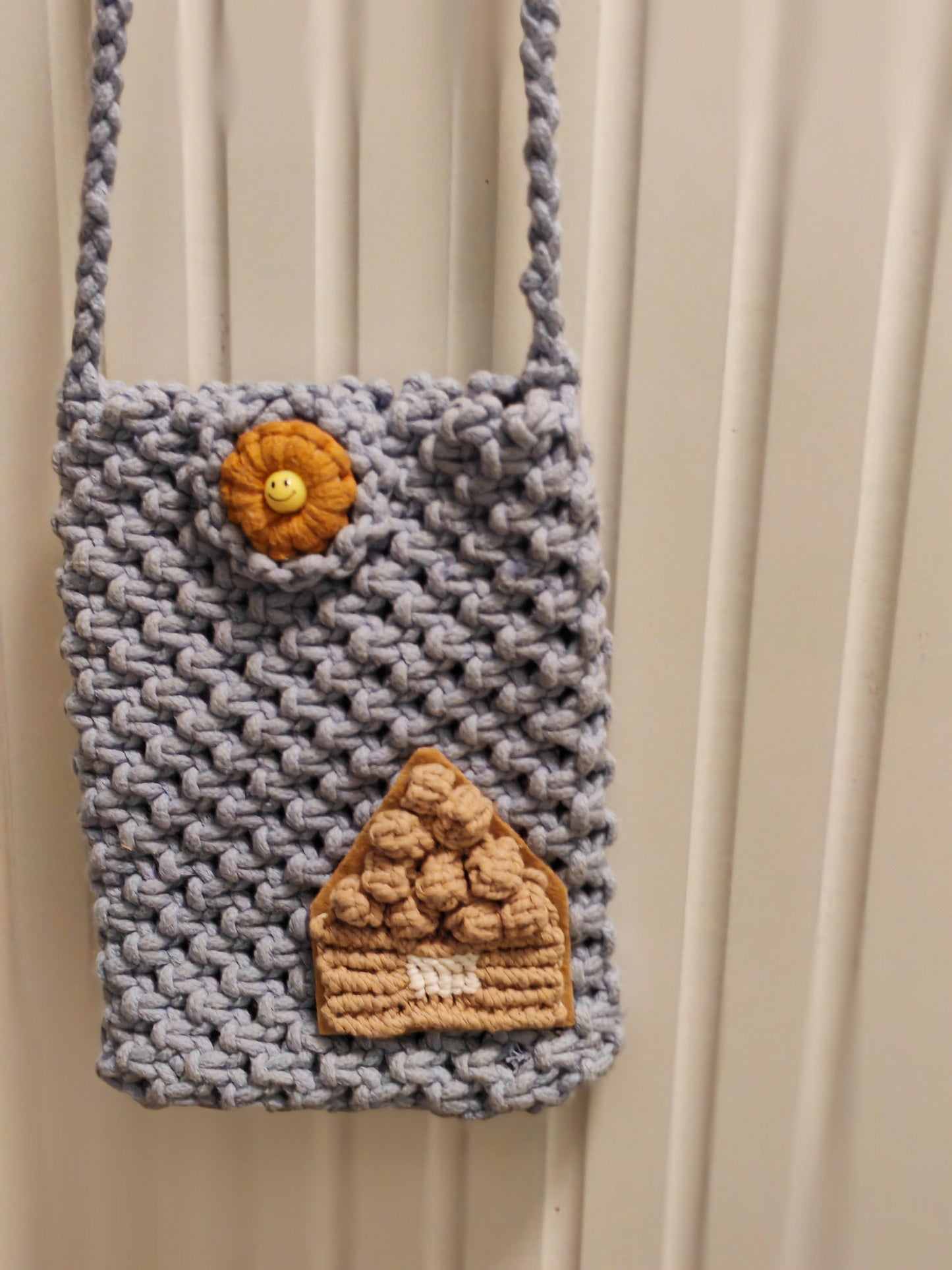 DIY Blue Fun Pattern Mobile Phone Bag