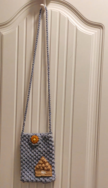 DIY Blue Fun Pattern Mobile Phone Bag