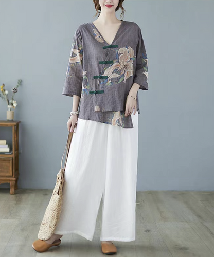 Asymmetric Design Cotton Shirt