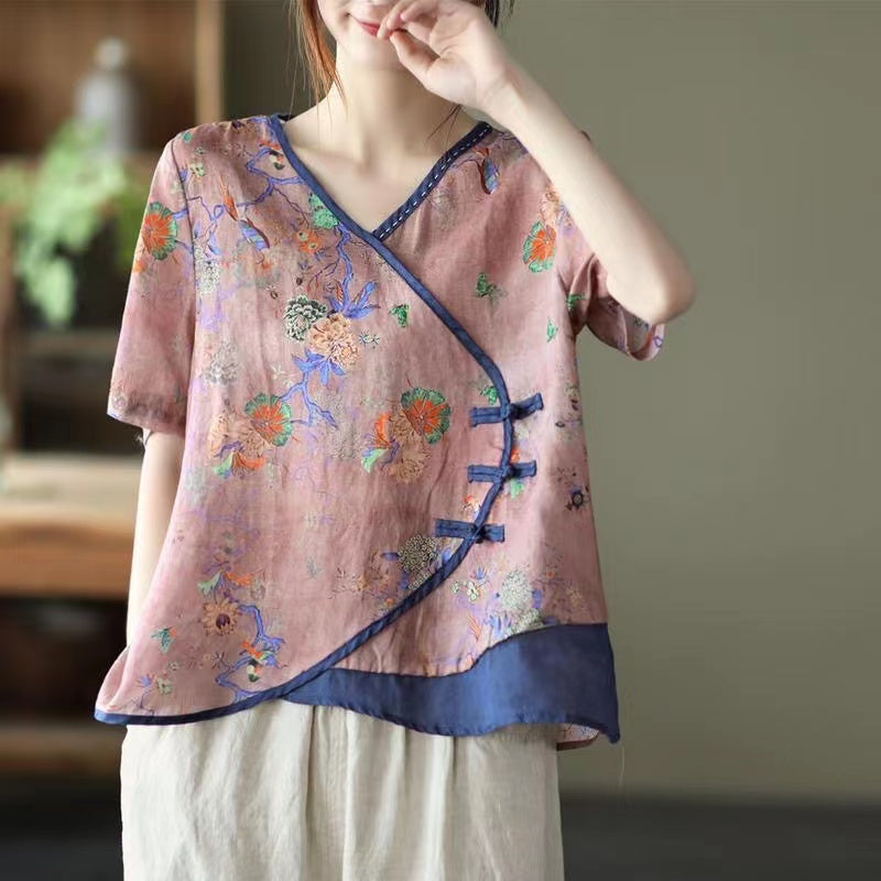 Printed Cotton Linen Shirt