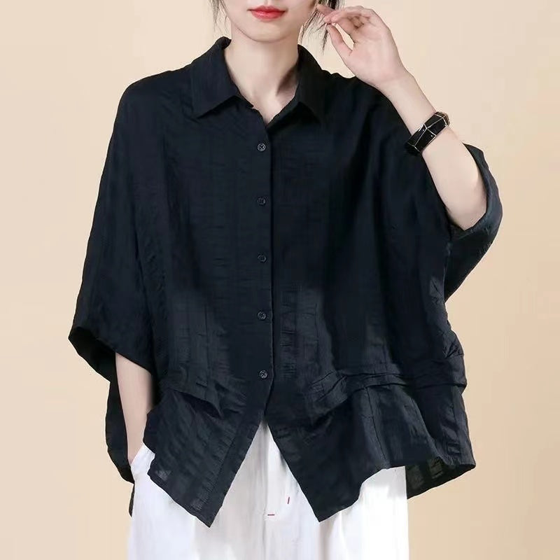 Casual Loose Fit Bat Sleeve Shirt Top