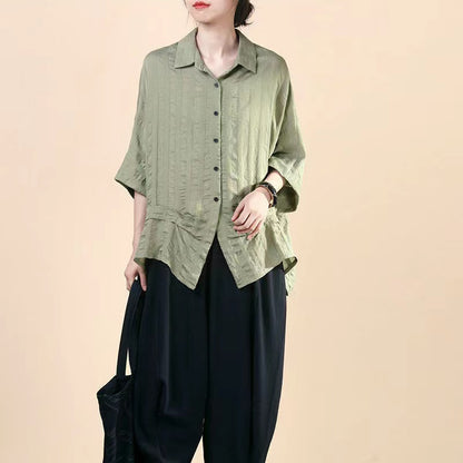 Casual Loose Fit Bat Sleeve Shirt Top