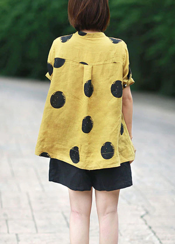 Polka Dot Colored Linen Shirt