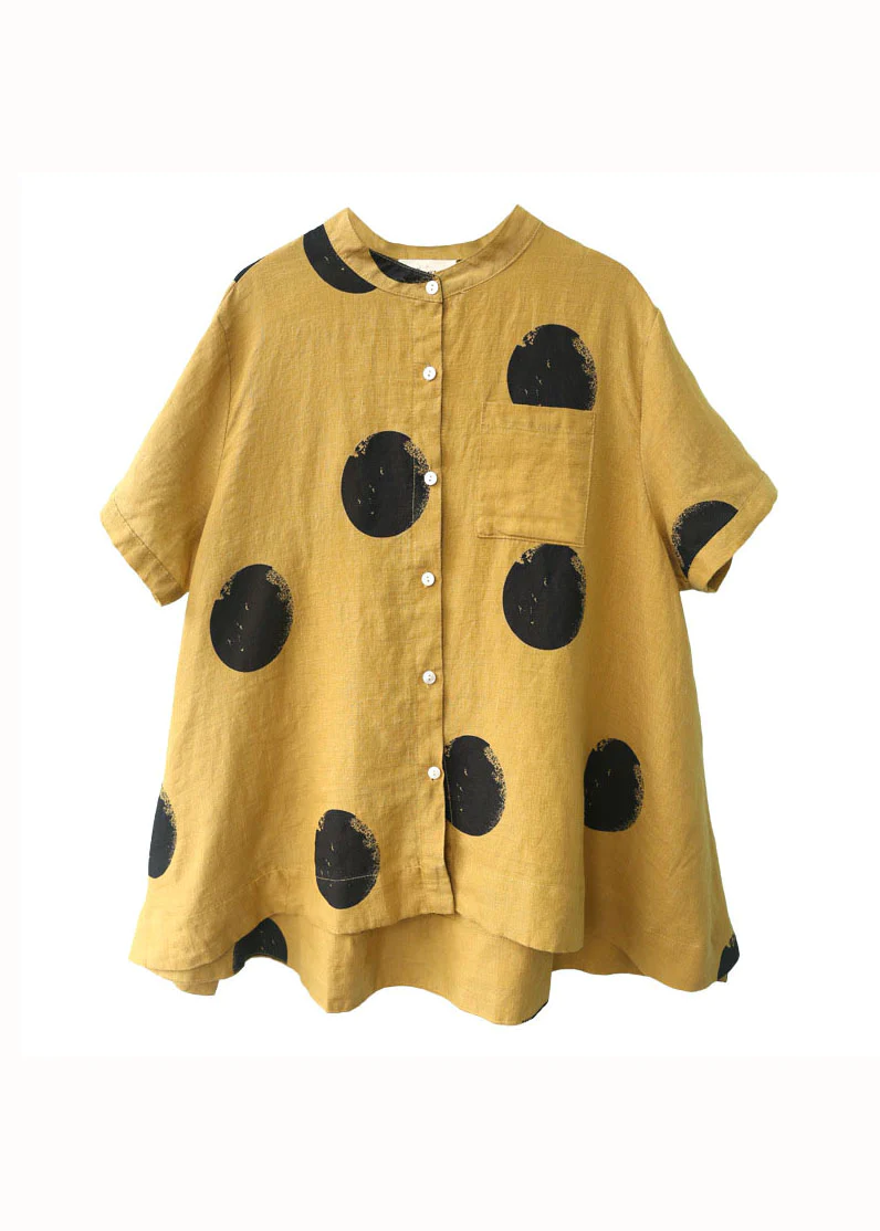 Polka Dot Colored Linen Shirt