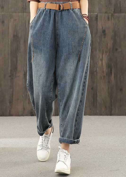 Vintage Nostalgia Washed Denim New Casual Pants