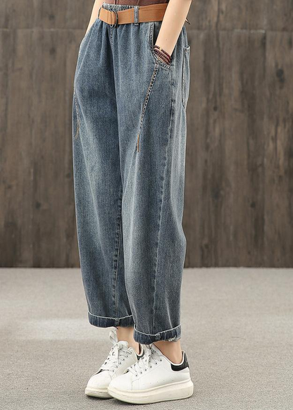 Vintage Nostalgia Washed Denim New Casual Pants