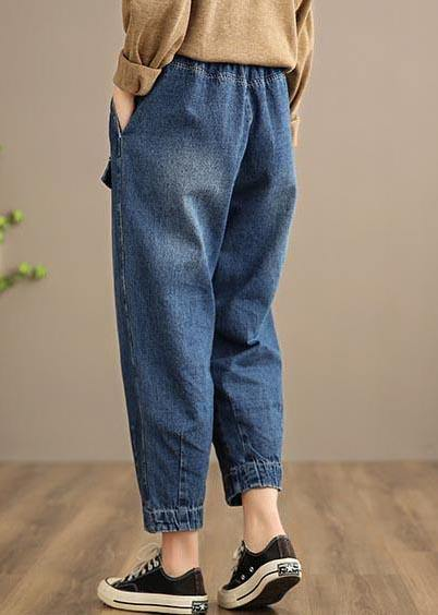 Casual Blue Stretch Nostalgia Denim Trousers