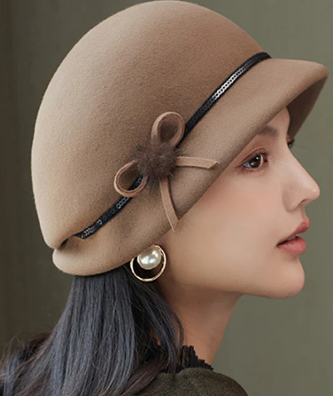 Fashion Bow Wool Beret