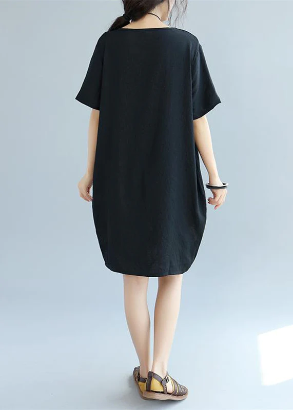 Patchwork Linen Straight Dress