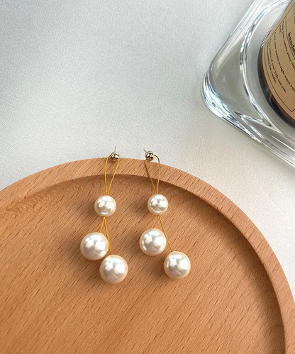 White Pearl Women's Dangle Earrings