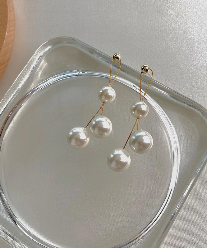 White Pearl Women's Dangle Earrings