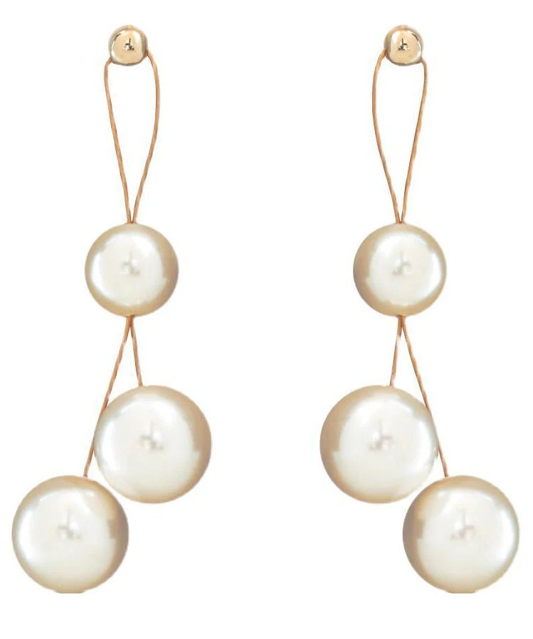 White Pearl Women's Dangle Earrings