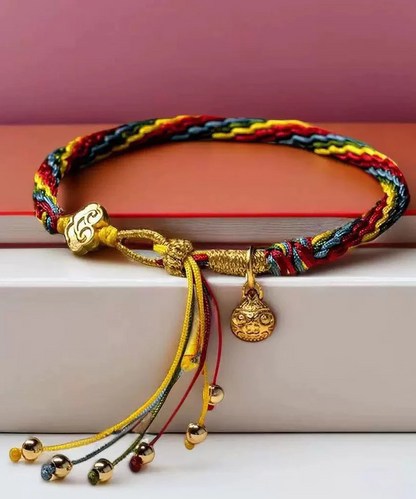 Rainbow Gold Plated Hand Woven Rope Bracelet