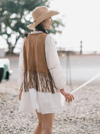 Outer Boho Buckskin Cardigan Vest