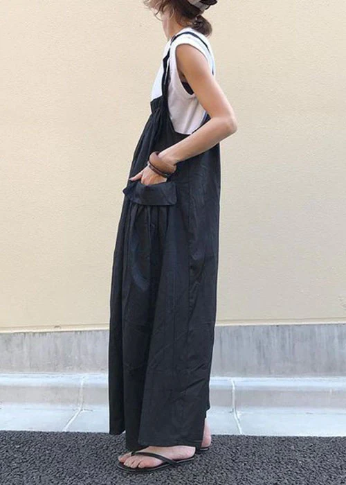 Large Pockets Oversized Hem Cotton Halter Midi Dress