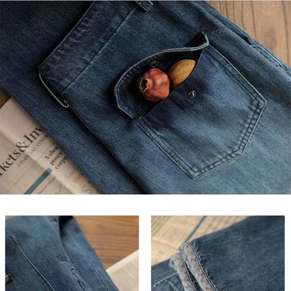 Loose High Waist Pocket Harlan Casual Pocket Jeans