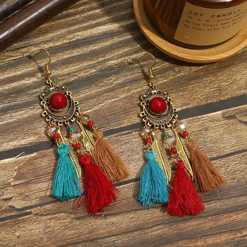 Bohemian Vintage Long Tassel Earrings