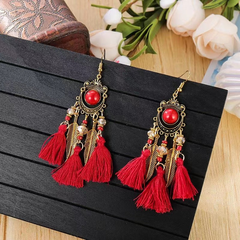 Bohemian Vintage Long Tassel Earrings