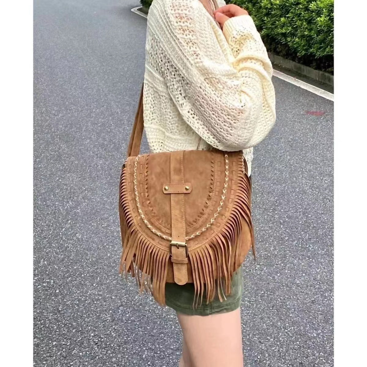 Bohemian Buckskin Tassel Bag