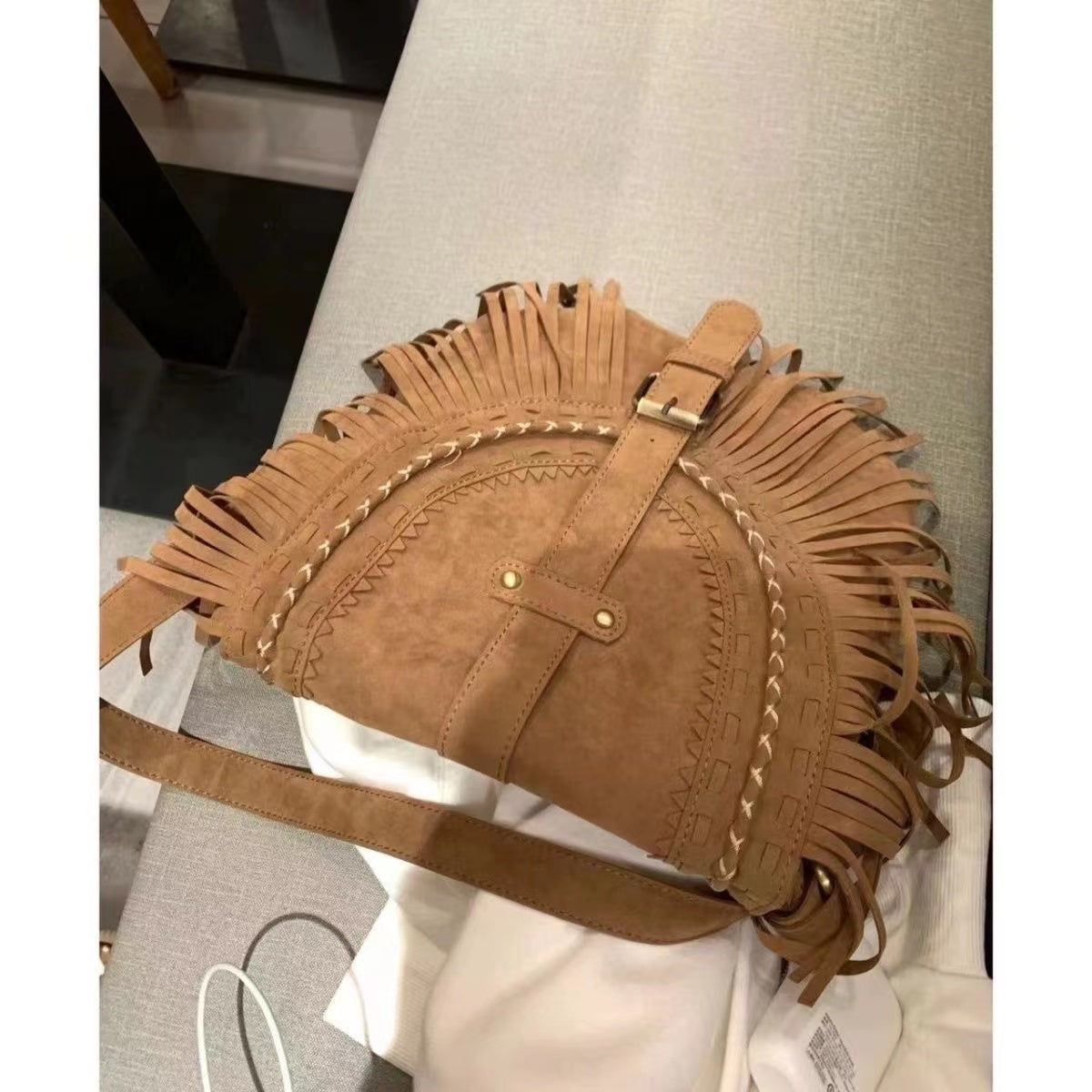 Bohemian Buckskin Tassel Bag