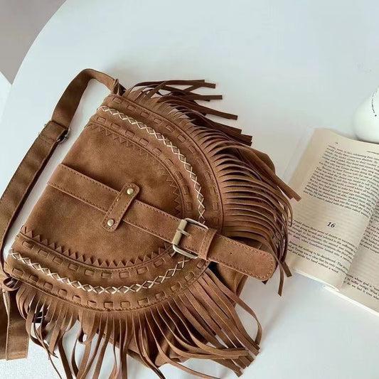 Bohemian Buckskin Tassel Bag