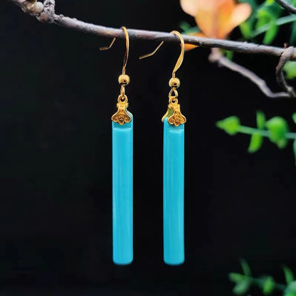 Fashion Turquoise 14K Gold Dangling Earrings