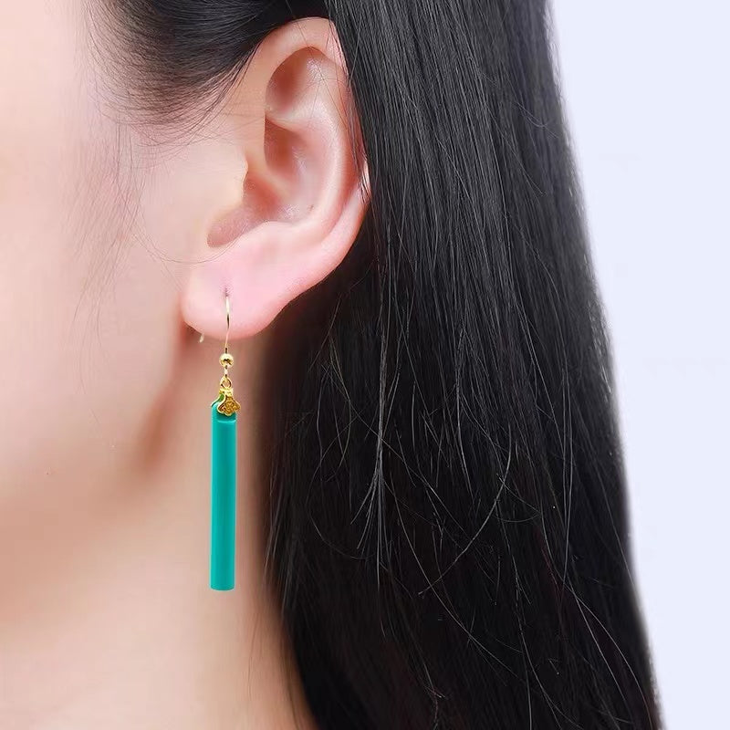 Fashion Turquoise 14K Gold Dangling Earrings