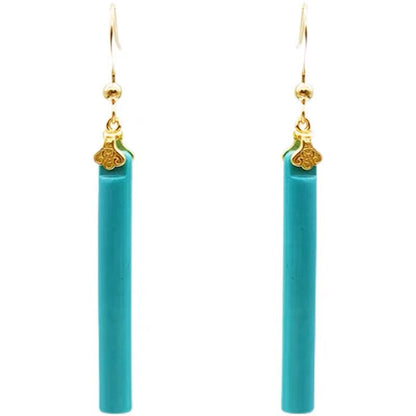 Fashion Turquoise 14K Gold Dangling Earrings