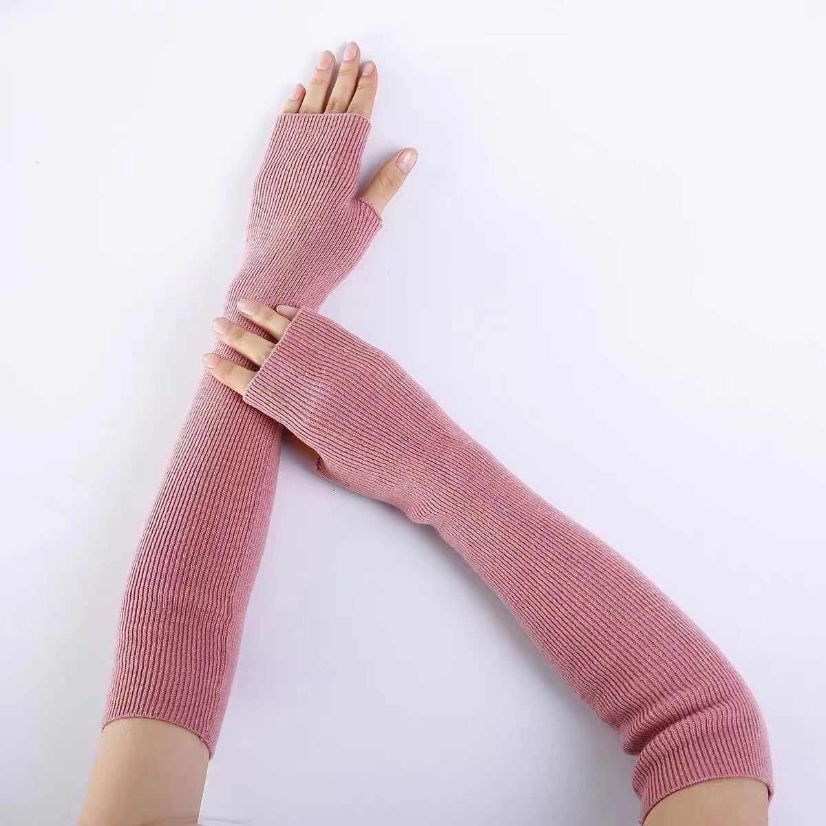 Knitted Solid Color Gloves