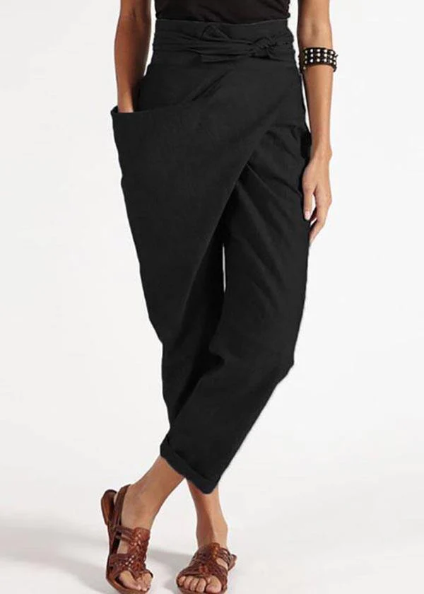 Women's Asymmetric Design High Waist Cotton Harlan