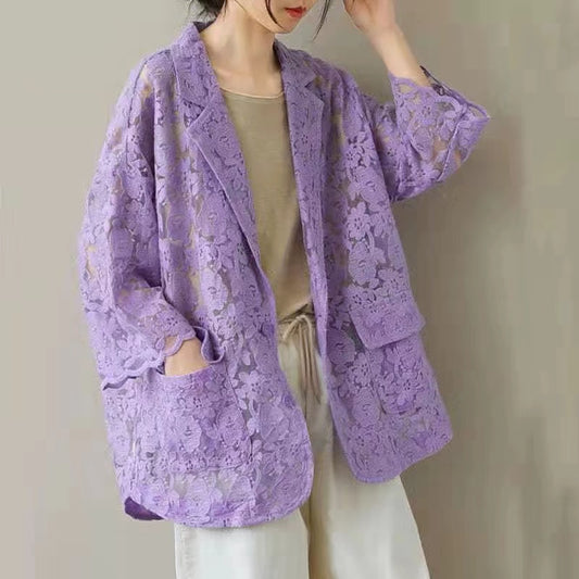 Fashion Blazer Lace Pocket